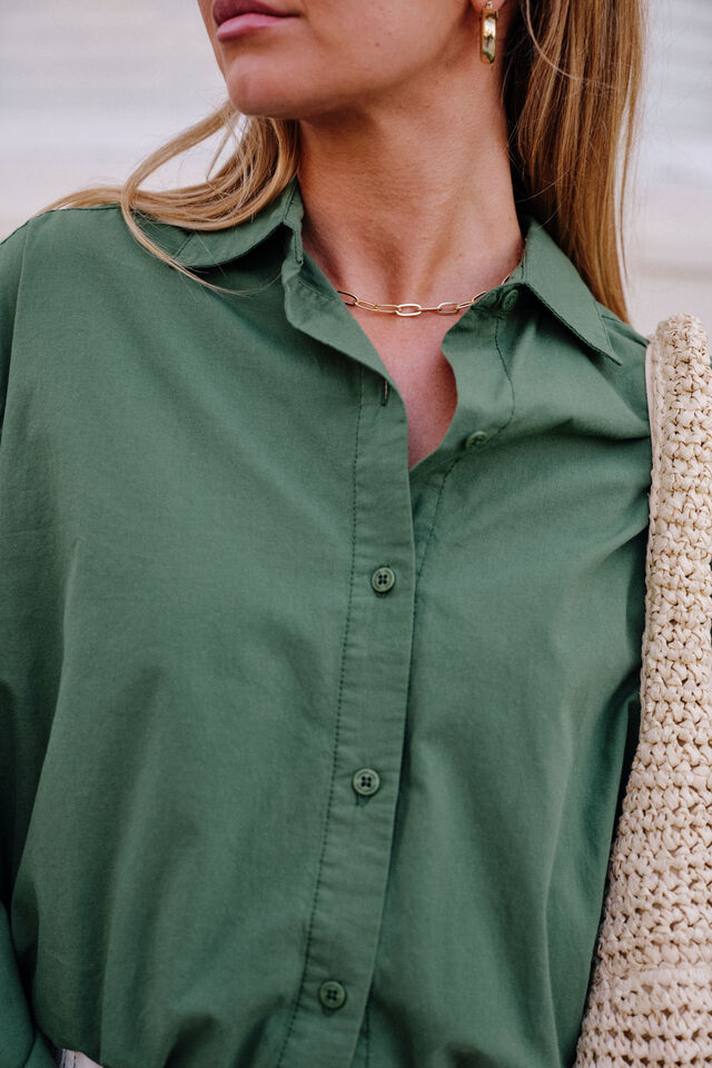 Clover Tie Shirt - Basil