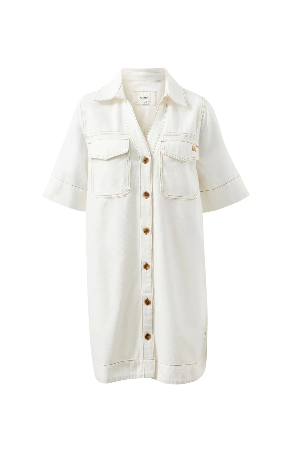 Bonnie Relaxed Shirt Dress - Fresh Ecru
