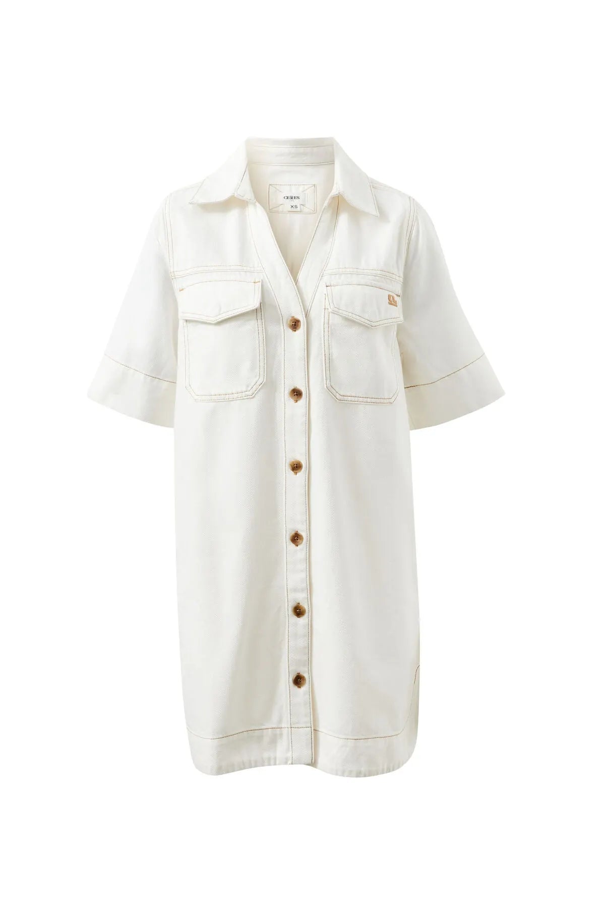 Bonnie Relaxed Shirt Dress - Fresh Ecru