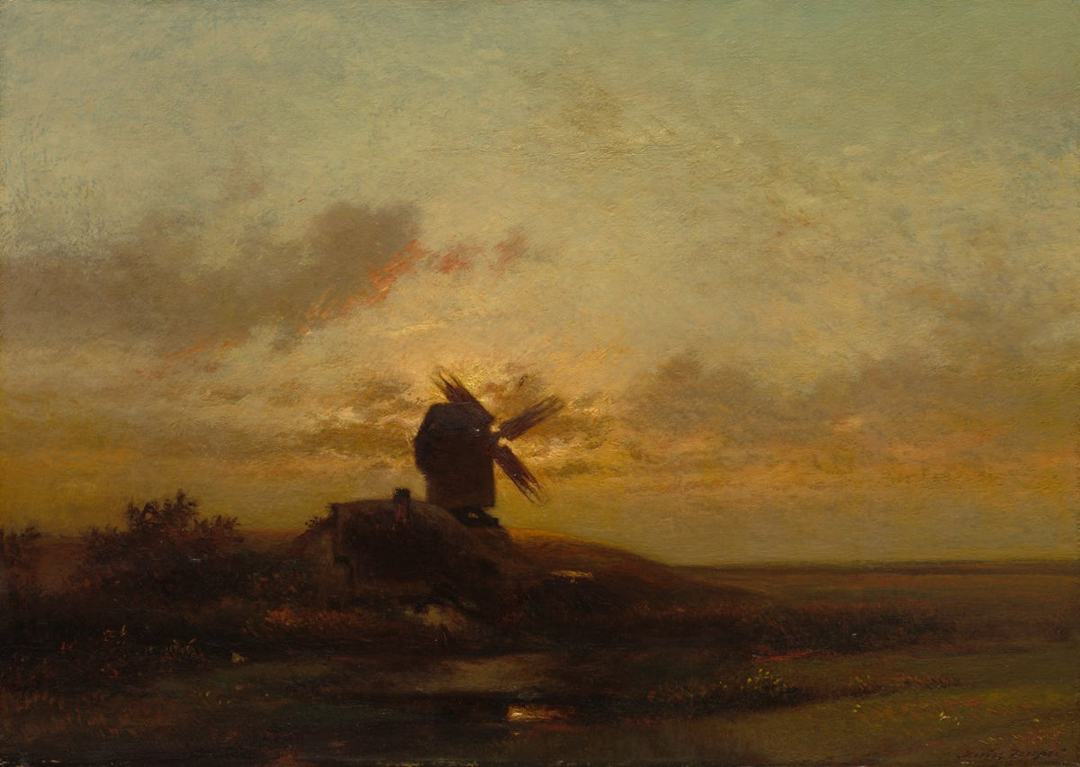 The Windmill by Jules Dupré (French, 1811–1889) - Classic Art canvas print