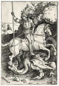 St. George Killing the Dragon by Albrecht Dürer (German, 1471–1528) - Classic Painting canvas print
