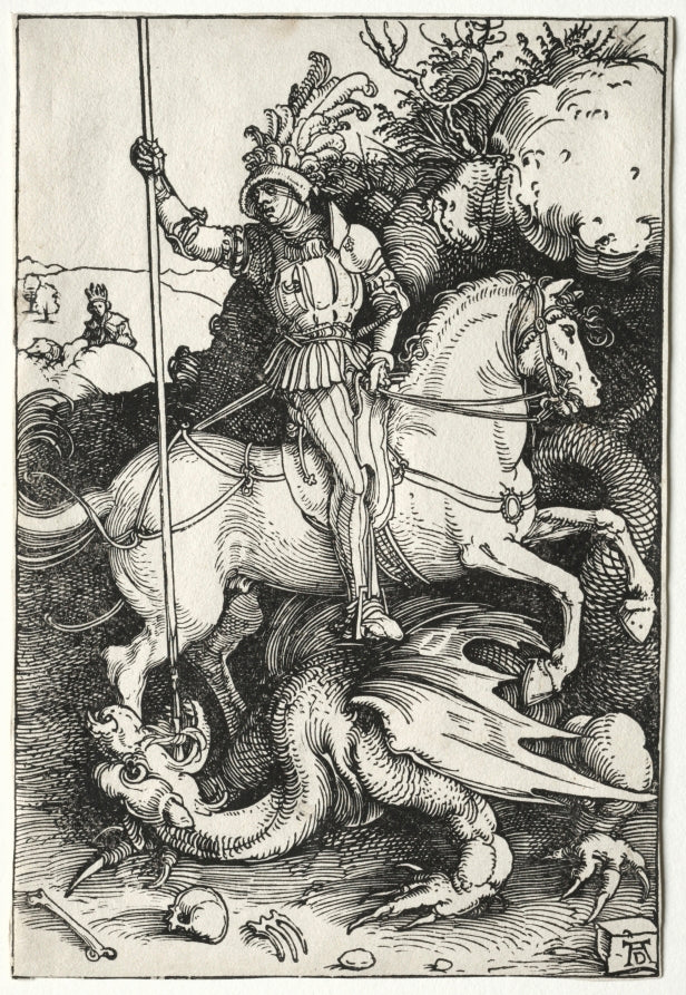 St. George Killing the Dragon by Albrecht Dürer (German, 1471–1528) - Classic Painting canvas print