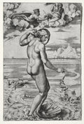 The Birth of Venus by Marco Dente (Italian, c. 1486–1527) - Classic Painting canvas print