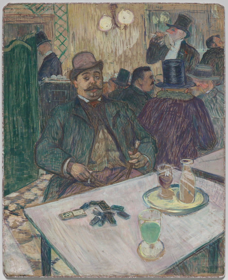 Monsieur Boileau at the Caf by Henri de Toulouse-Lautrec (French, 1864–1901) - Post-Impressionist canvas print