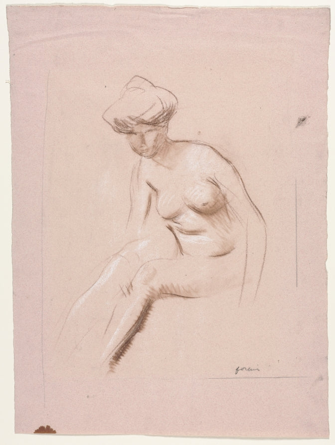 Seated Nude by Jean Louis Forain (French, 1852–1931) - Classic Painting canvas print