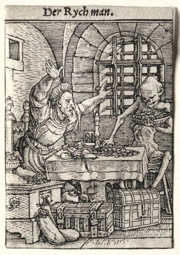 Dance of Death  The Miser by Hans Holbein the Younger (German, active England and Switzerland, 1497/98–1543) - Classic Painting canvas print
