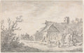 Landscape with a Cottage and Figures by Jan van Goyen (Dutch, 1596–1656) - Classic Painting canvas print