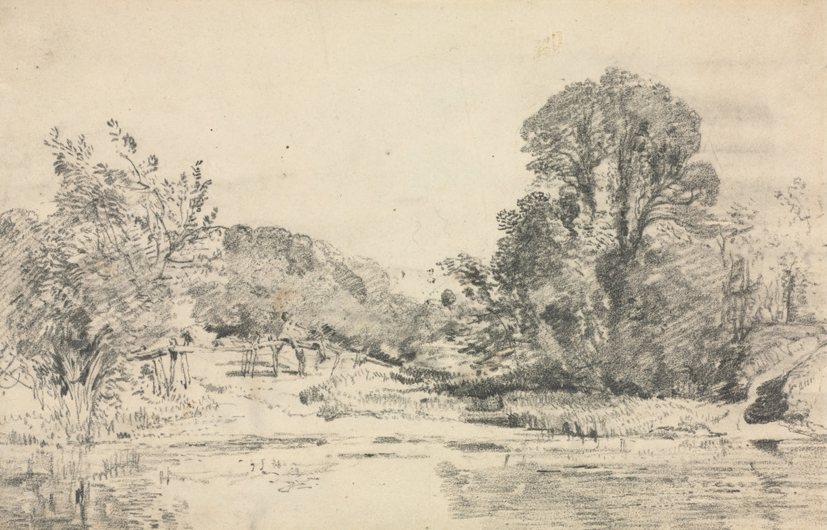 Landscape with Trees Surrounding a Pond by John Constable (British, 1776–1837) - Classic Painting canvas print