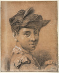 Head of a Young Man Wearing a Hat by Giovanni Battista Piazzetta (Italian, 1682–1754) - Classic Art canvas print
