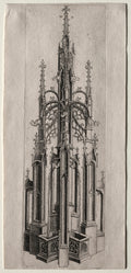 Design for a Gothic Fountain by Master W with the Key (Netherlandish, active about 1465–1490) - Classic Art canvas print