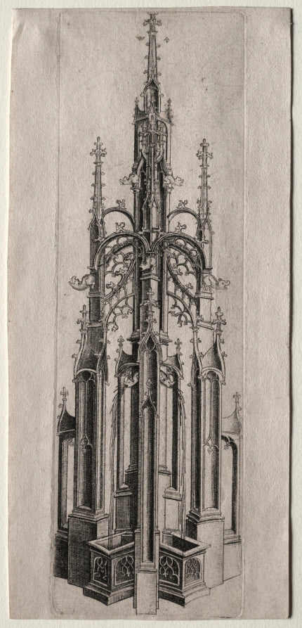 Design for a Gothic Fountain by Master W with the Key (Netherlandish, active about 1465–1490) - Classic Art canvas print