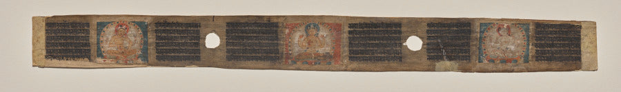 Prajnaparamita anked by two female gures, folio 1 verso, from a Manuscript of the Perfection of Wisdom in Eight Thousand Lines Ashtasahasrika Prajnaparamita-sutra by  - Classic Art canvas print