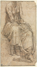 Copy of a Roman Statue of a Seated Woman by Domenico Ghirlandaio (Italian, 1449–1494) - Classic Art canvas print
