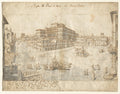 Eighteen Views of Rome The Piazza Barberini recto by Lievin Cruyl (Flemish, c. 1640-c. 1720) - Classic Painting canvas print