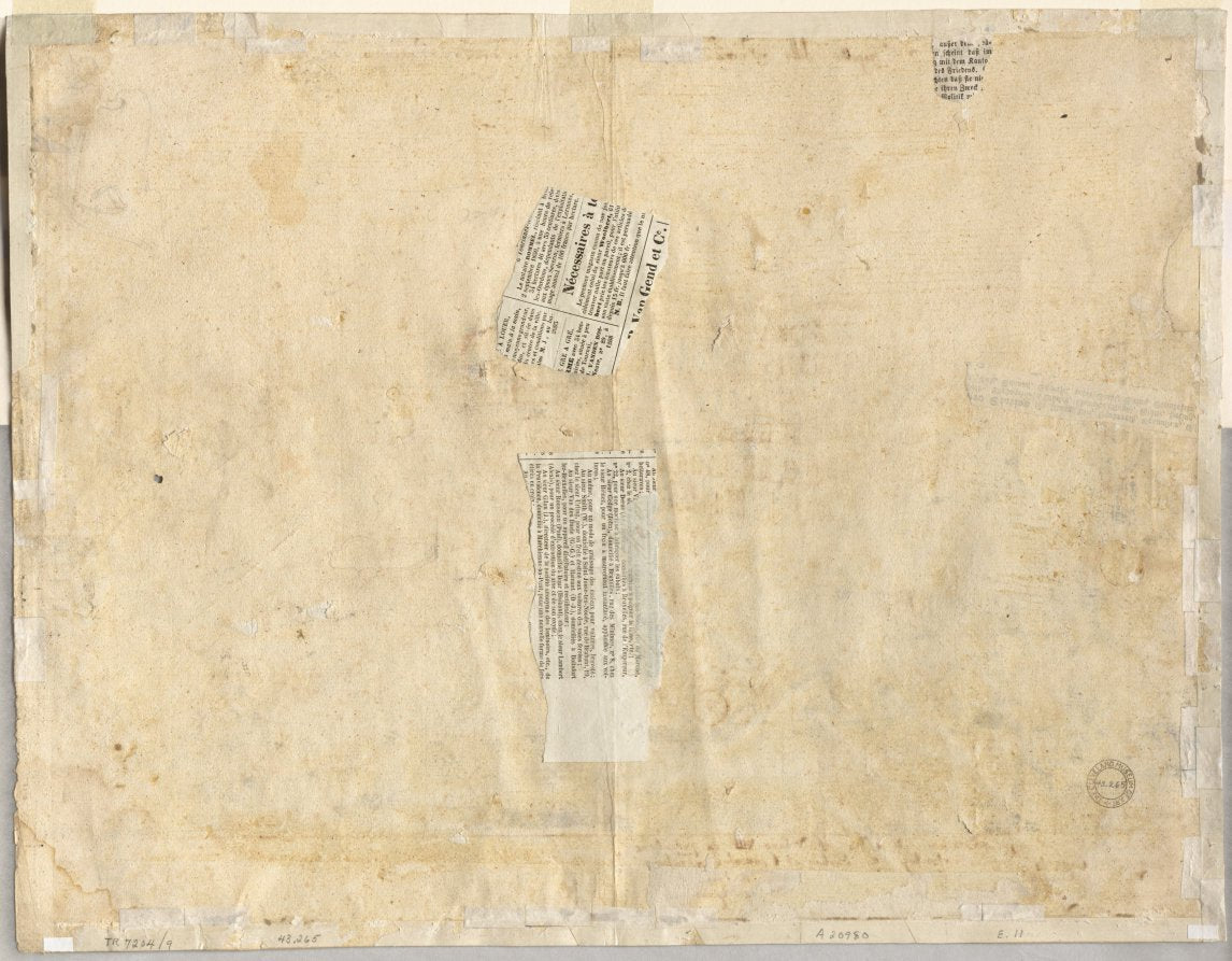 Tracing of a Fountain from Recto and Sketches of Two Faces verso by Lievin Cruyl (Flemish, c. 1640-c. 1720) - Classic Painting canvas print