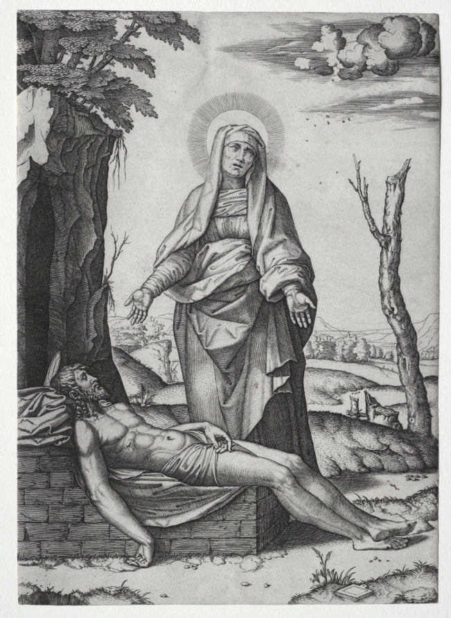 The Piet by Marcantonio Raimondi (Italian, 1470/82–1527/34) - Classic Painting canvas print