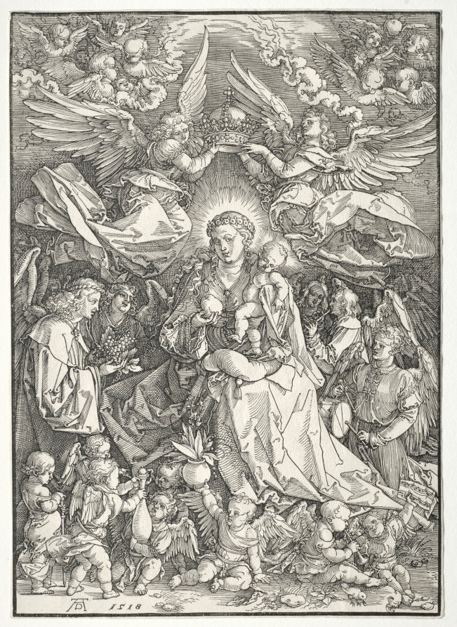 The Virgin Surrounded by Many Angels by Albrecht Dürer (German, 1471–1528) - Classic Painting canvas print