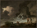 A Storm Behind the Isle of Wight by Julius Caesar Ibbetson (British, 1759–1817) - Classic Art canvas print