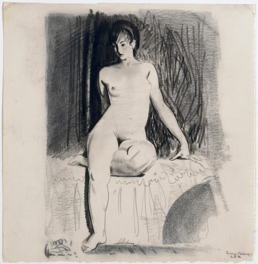 Seated Female Nude Emma Story Bellows by George Bellows (American, 1882–1925) - Classic Painting canvas print