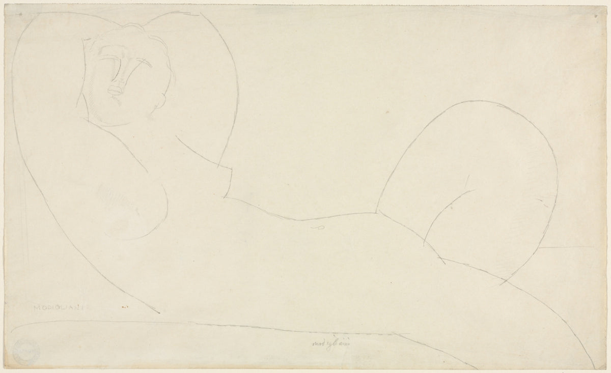 Reclining Female Nude by Amedeo Modigliani (Italian, 1884–1920) - Classic Painting canvas print