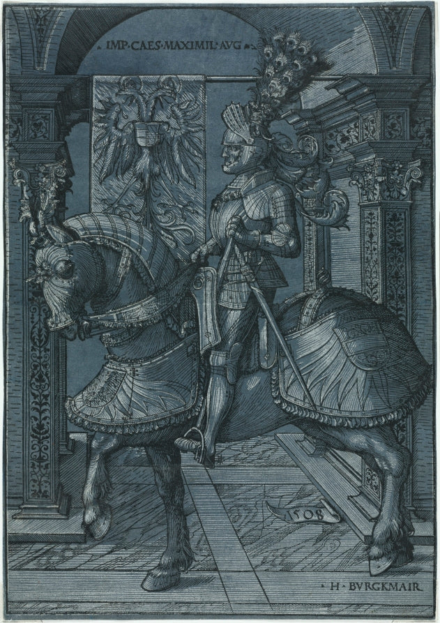 Equestrian Portrait of the Emperor Maximilian by Hans Burgkmair (German, 1473–1531) - Classic Art canvas print