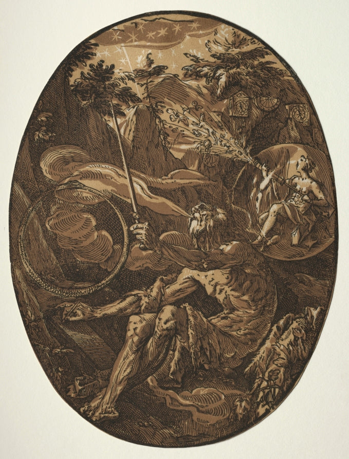 The Deities Demogorgon in the Cave of Eternity by Hendrick Goltzius (Dutch, 1558–1617) - Classic Painting canvas print