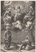 Christ, the Virgin, and St. John the Baptist with Saints Paul and Catherine by Marcantonio Raimondi (Italian, 1470/82–1527/34) - Classic Painting canvas print