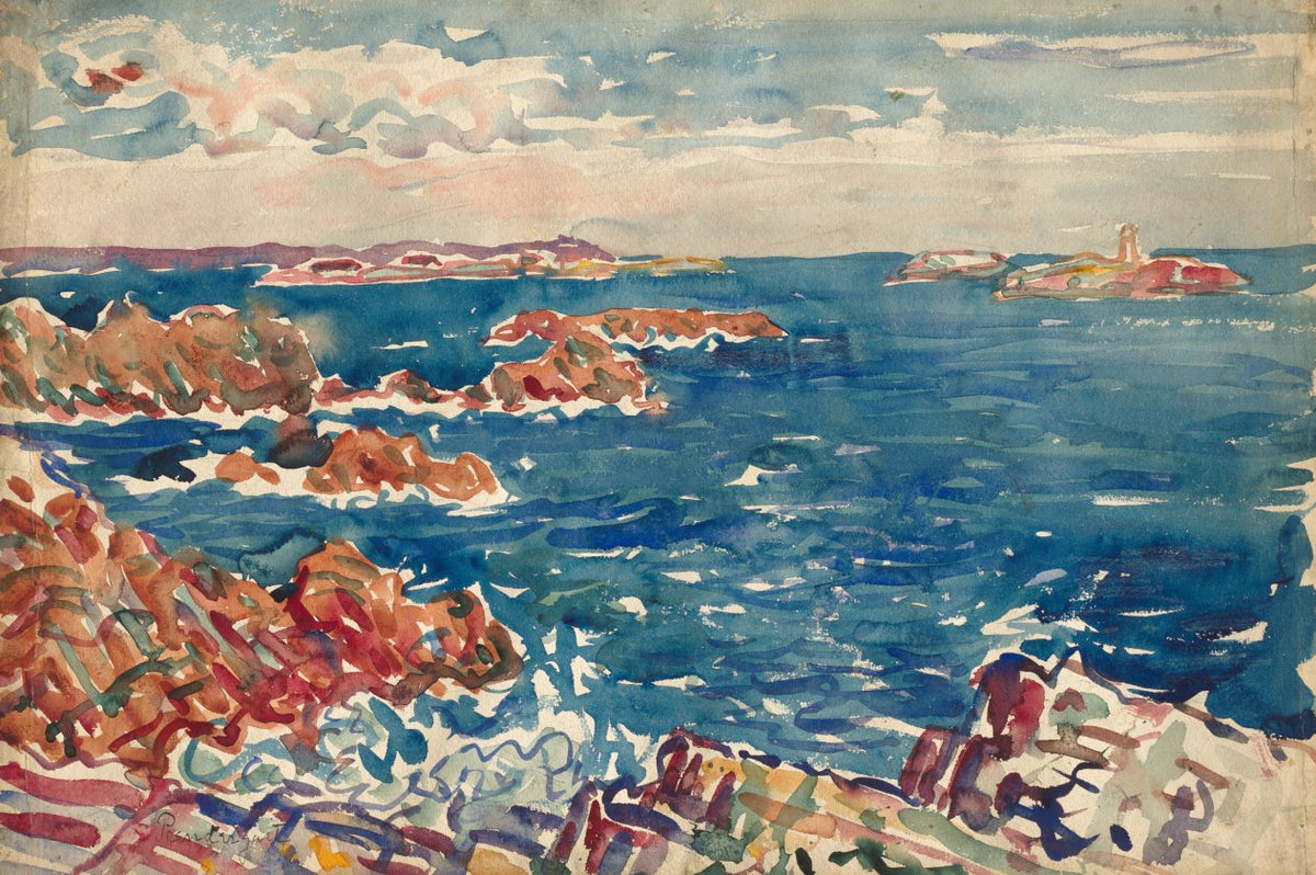 The Rocky Seashore by Maurice Prendergast (American, born Newfoundland [now Canada], 1858–1924) - Classic Painting canvas print