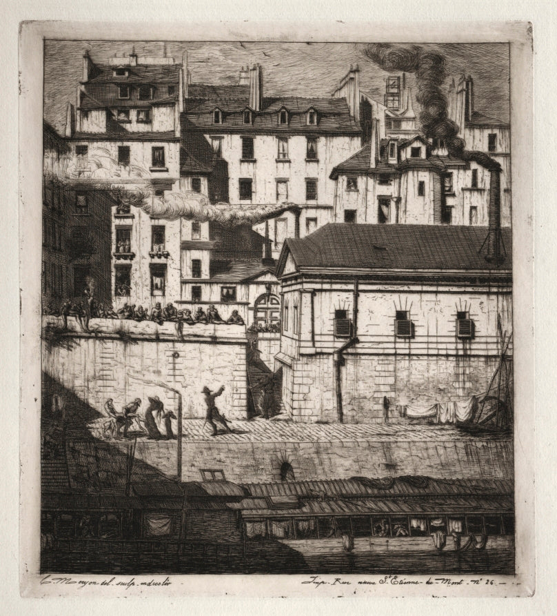 Etchings of Paris  The Mortuary by Charles Meryon (French, 1821–1868) - Classic Painting canvas print