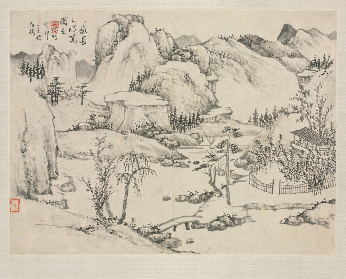 Landscape Album in Various Styles Scenery of Mt. Changbai after Huang Gongwang by Zha Shibiao (Chinese, 1615–1698) - Classic Art canvas print
