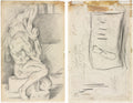 Sketch of Anatomical Sculpture recto Sketch of Madame Czanne verso by Paul Cezanne (French, 1839–1906) - Classic Painting canvas print