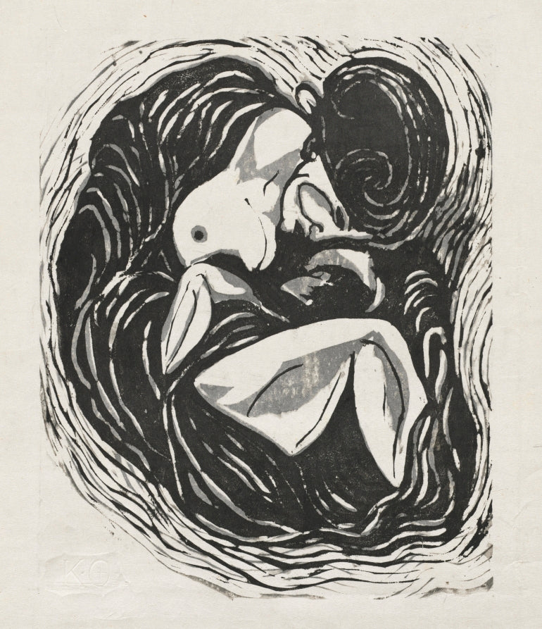 Mother and Child by Koshiro Onchi (Japanese, 1891–1955) - Classic Painting canvas print