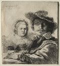 Rembrandt and His Wife Saskia by Rembrandt van Rijn (Dutch, 1606–1669) - Classic Painting canvas print