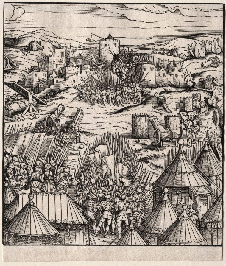 The Storming of Nantes by Hans Burgkmair (German, 1473–1531) - Classic Painting canvas print