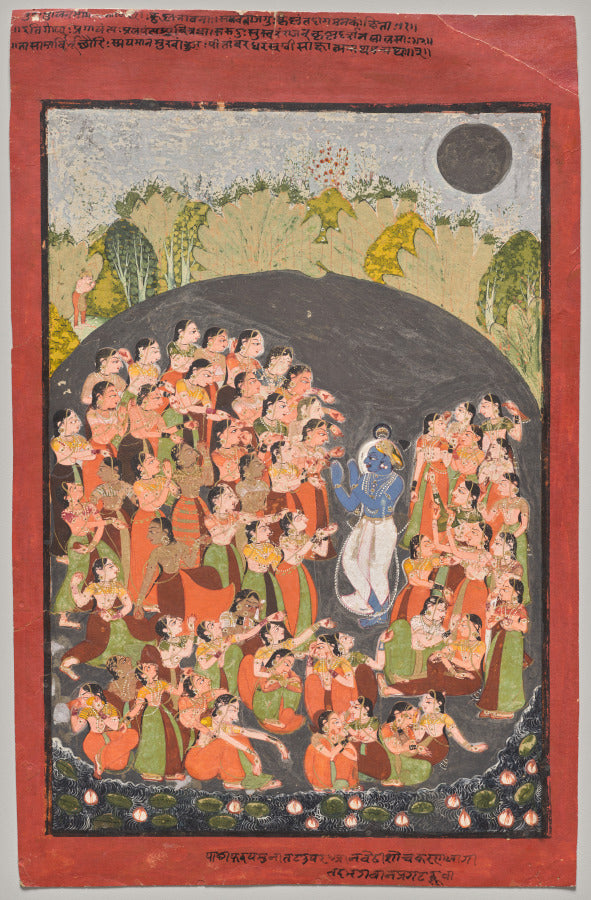 Krishna and the Gopis Gather for Rasamandala by  - Classic Art canvas print