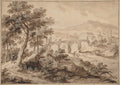 Landscape with Bridge by Marco Ricci (Italian, 1676–1729) - Classic Painting canvas print