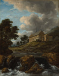Landscape with a Church by a Torrent by Jacob van Ruisdael (Dutch, 1628/29–1682) - Classic Art canvas print