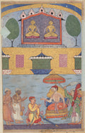 The goldsmith and the carpenter inform the king of a dream in which the golden images plan to desert the city for lack of worshippers, from a Tuti-nama Tales of a Parrot Third Night by  - Classic Art canvas print