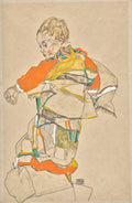 Portrait of a Child Anton Peschka Jr. by Egon Schiele (Austrian, 1890–1918) - Expressionist canvas print
