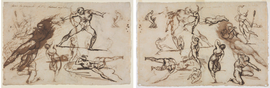 Sheet of Sketches recto and verso by Théodore Géricault (French, 1791–1824) - Classic Art canvas print