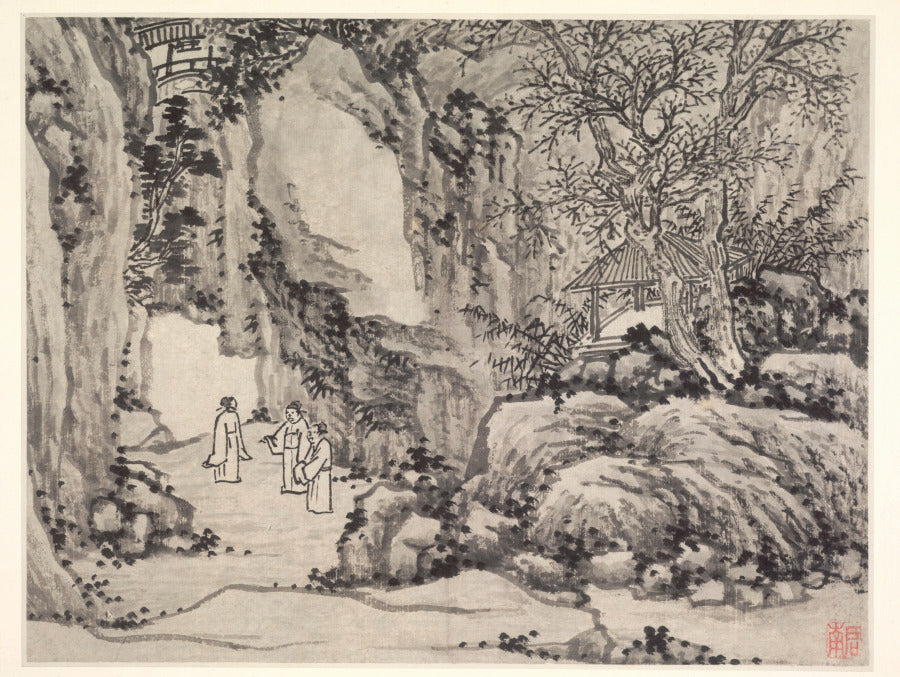 The Sword Spring, Tiger Hill, from Twelve Views of Tiger Hill, Suzhou by Shen Zhou (Chinese, 1427–1509) - Classic Art canvas print