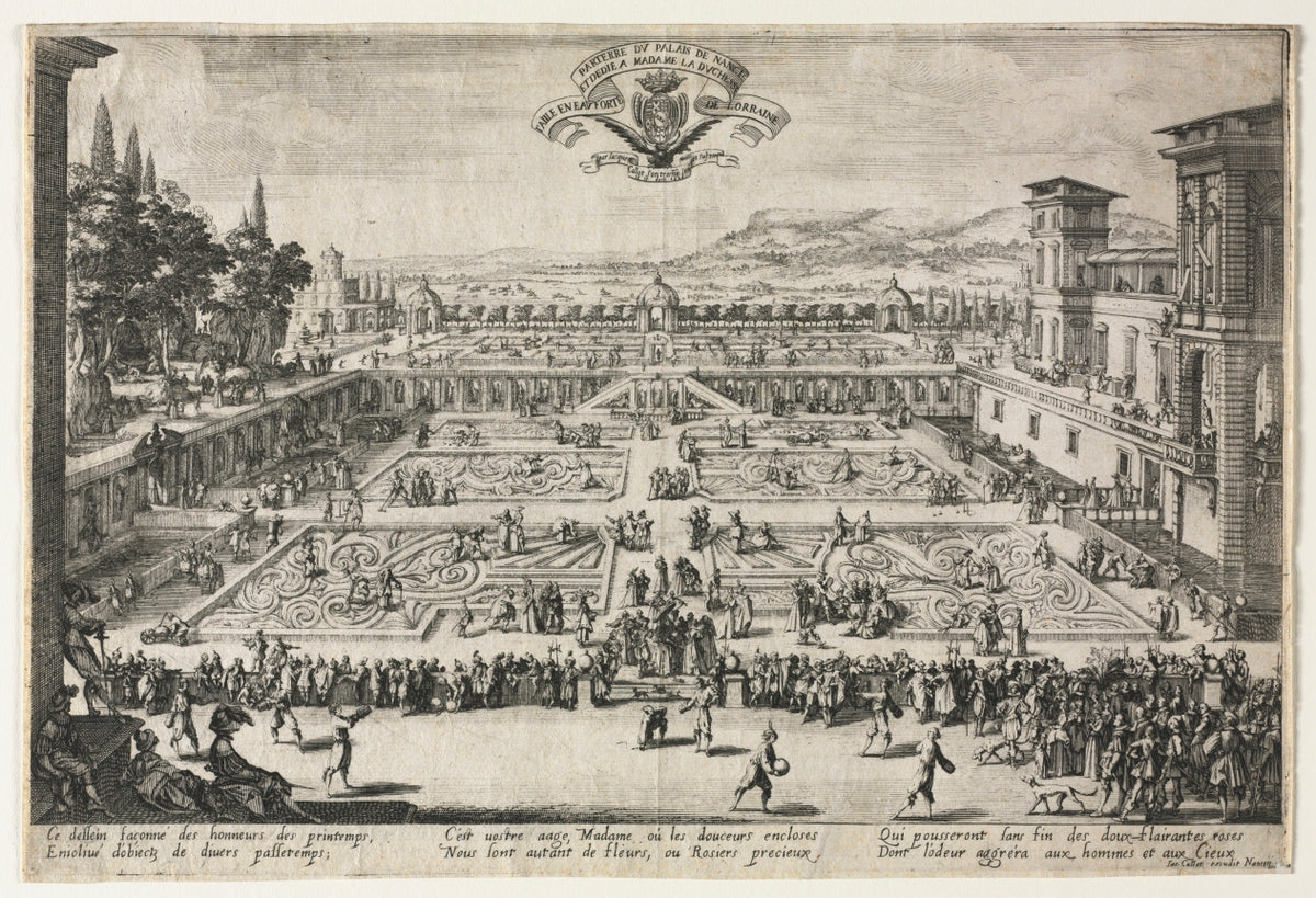 The Palace Gardens at Nancy by Jacques Callot (French, 1592–1635) - Classic Painting canvas print