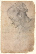 Profile of a Woman's Head recto by Alessandro Casolani (Italian, 1552/53–1607) - Classic Painting canvas print