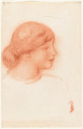 Profile of a Young Woman by Pierre-Auguste Renoir (French, 1841–1919) - Classic Painting canvas print
