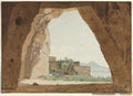 Vesuvius and the Bay of Naples from a Cave by Adolf von Heydeck (German, 1787–1856) - Classic Art canvas print