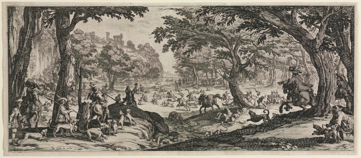 The Large Hunt by Jacques Callot (French, 1592–1635) - Classic Painting canvas print