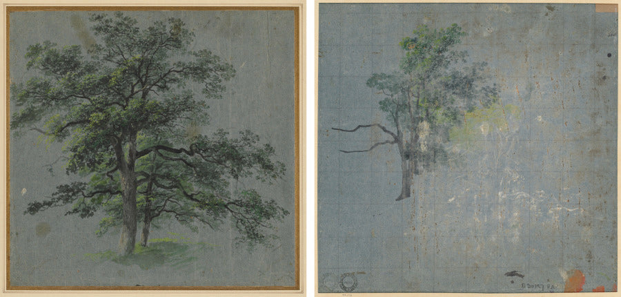Two Trees recto Tree Studies verso by Johann Jacob Dorner (German, 1775–1852) - Classic Painting canvas print