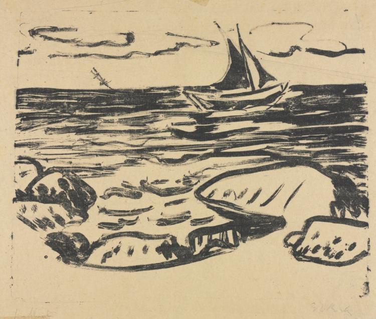 The Sea near Staberhuk by Ernst Ludwig Kirchner (German, 1880–1938) - Classic Painting canvas print