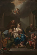 Presentation Sketch for The Holy Family with Saints Anne, Joachim, and John the Baptist for Santa Maria in Via Lata, Roma by Francesco Trevisani (Italian, 1656–1746) - Classic Art canvas print