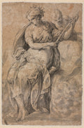 Allegorical Figure verso by Niccolo dell' Abbate (Italian, c. 1512–1571) - Classic Painting canvas print